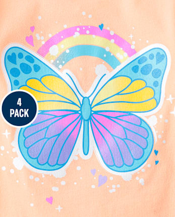 Baby And Toddler Girls Positivity Graphic Tee 4-Pack