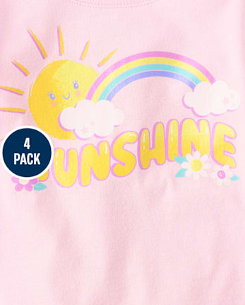 Baby And Toddler Girls Positivity Graphic Tee 4-Pack