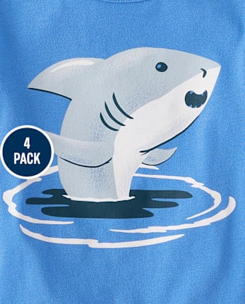 Lot de 4 t-shirts graphiques d'été pour bébés et tout-petits garçons