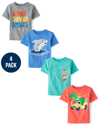 Baby And Toddler Boys Summer Graphic Tee 4-Pack