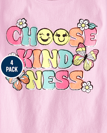 Girls Positivity Graphic Tee 4-Pack