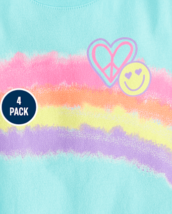 Girls Positivity Graphic Tee 4-Pack