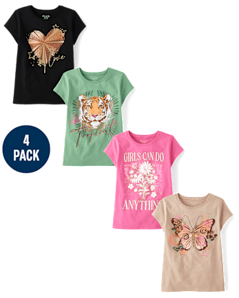 Girls Trend Graphic Tee 4-Pack