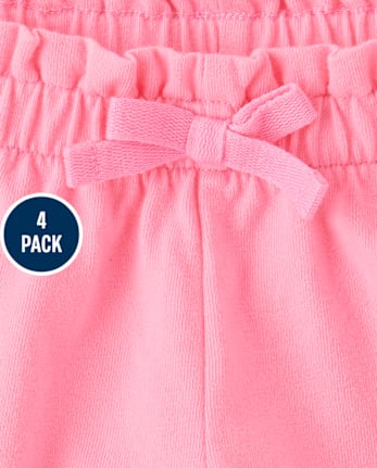 Toddler Girls Leopard Paperbag Waist Shorts 4-Pack