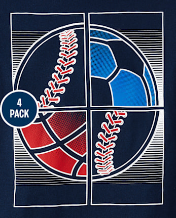 Boys Sports Graphic Tee 4-Pack