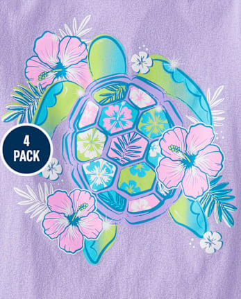 Girls Summer Graphic Tee 4-Pack