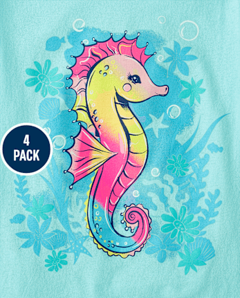 Girls Summer Graphic Tee 4-Pack