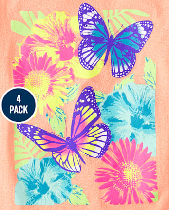 Girls Summer Graphic Tee 4-Pack
