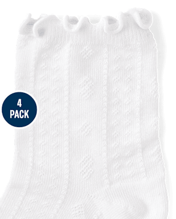 Girls Pointelle Ruffle Midi Socks