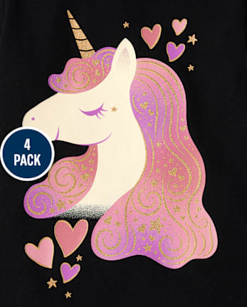 Baby And Toddler Girls Animal Graphic Tee 5-Pack