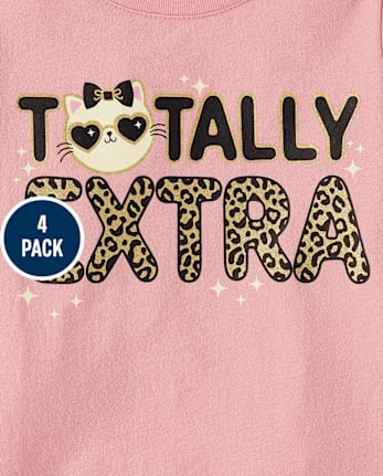 Baby And Toddler Girls Animal Graphic Tee 5-Pack
