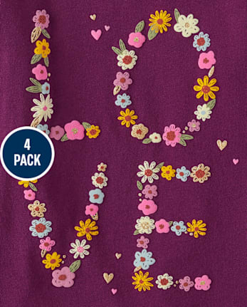 Baby And Toddler Girls Floral Graphic Tee 5-Pack