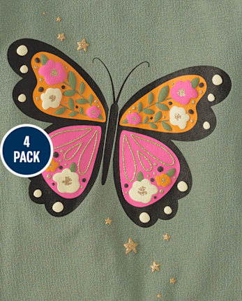 Baby And Toddler Girls Floral Graphic Tee 5-Pack