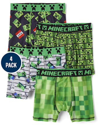 Boys Minecraft Boxer Brief Underwear 4-Pack