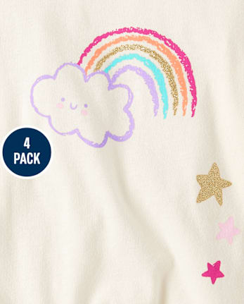 Lot de 4 hauts arc-en-ciel pour petites filles