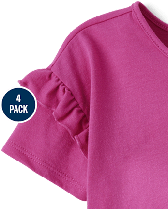 Toddler Girls Rainbow Top 4-Pack