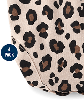 Baby Girls Leopard Bodysuit 4-Pack