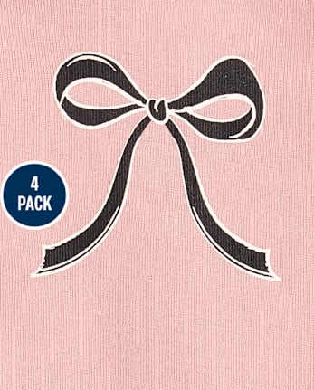 Baby Girls Bow Bodysuit 4-Pack