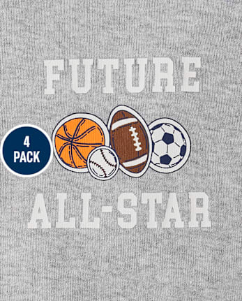 Baby Boys Sports Bodysuit 4-Pack