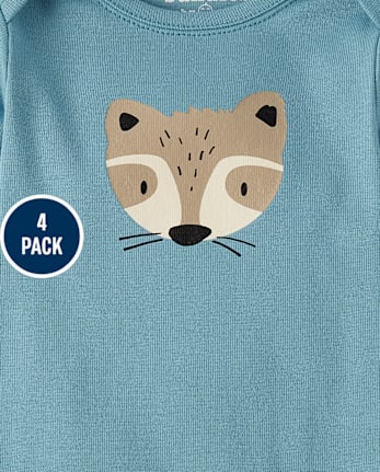 Baby Animal Bodysuit 4-Pack