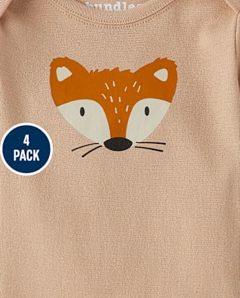 Baby Animal Bodysuit 4-Pack
