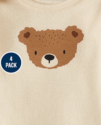 Baby Animal Bodysuit 4-Pack