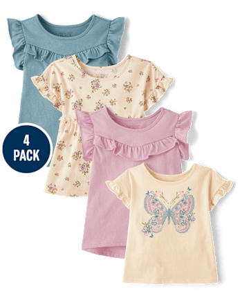 Toddler Girls Butterfly Top 4-Pack