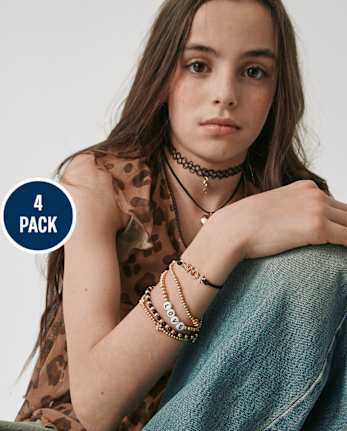 Lot de 4 bracelets papillon pour filles