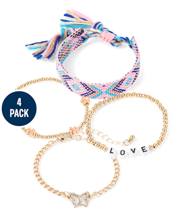 Girls Butterfly Bracelet 4-Pack