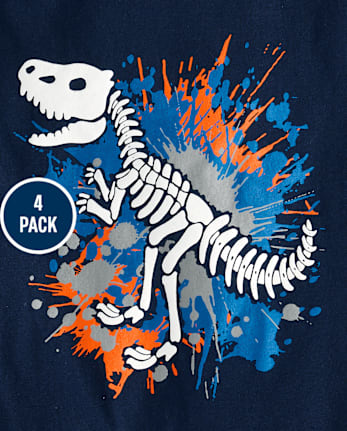 Baby And Toddler Boys Dinos And Trucks Graphic Tee 4-Pack