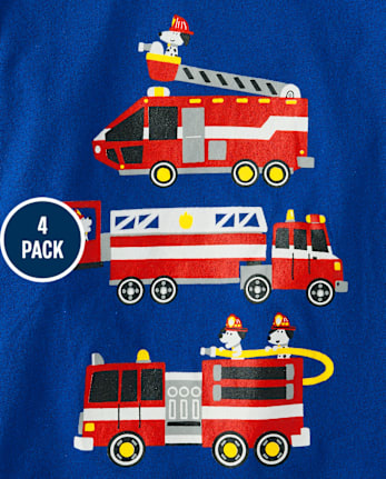 Baby And Toddler Boys Dinos And Trucks Graphic Tee 4-Pack