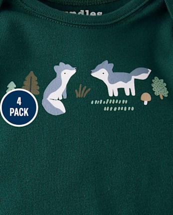 Baby Boys Fox Bodysuit 4-Pack