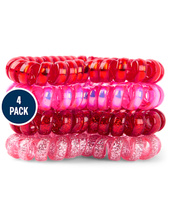Girls Heart Coil Bracelet 4-Pack