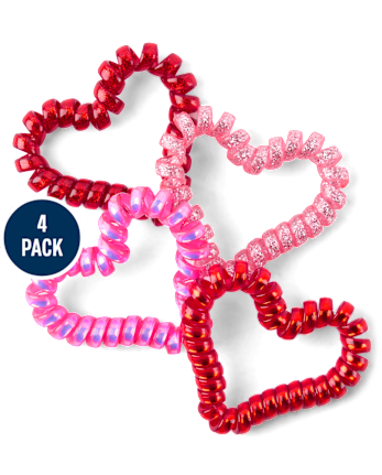 Girls Heart Coil Bracelet 4-Pack