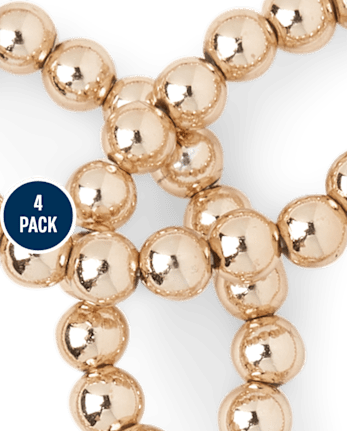 Girls Beaded Heart Bracelet 4-Pack