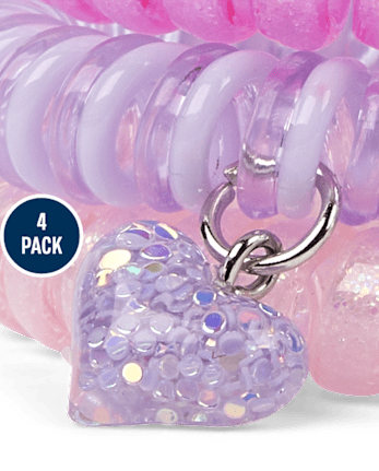 Lot de 4 bracelets spirales Candy Bear pour filles