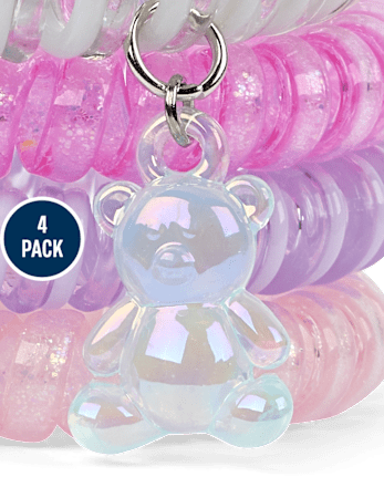 Lot de 4 bracelets spirales Candy Bear pour filles