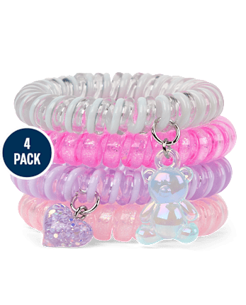 Girls Candy Bear Coil Bracelet 4-Pack