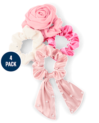 Girls Rosette Scrunchie 4-Pack