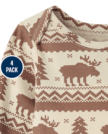 Baby Boys Moose Bodysuit 4-Pack