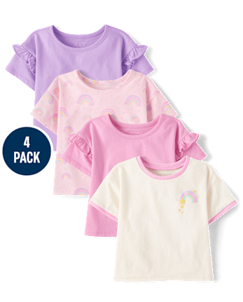 Toddler Girls Rainbow Tee 4-Pack