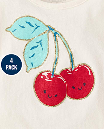 Toddler Girls Cherry Tee 4-Pack