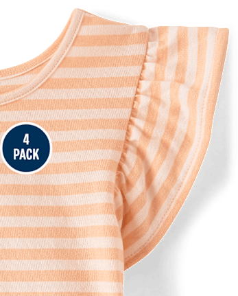 Toddler Girls Floral Flutter Tank Top 4-Pack