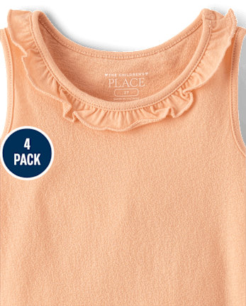 Toddler Girls Floral Flutter Tank Top 4-Pack