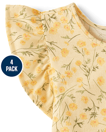 Toddler Girls Floral Flutter Tank Top 4-Pack