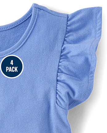 Toddler Girls Bow Flutter Tank Top 4-Pack