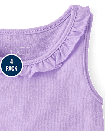Toddler Girls Bow Flutter Tank Top 4-Pack