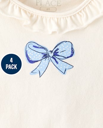 Toddler Girls Bow Flutter Tank Top 4-Pack