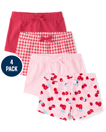 Toddler Girls Print Shorts 4-Pack