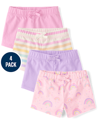 Toddler Girls Print Shorts 4-Pack